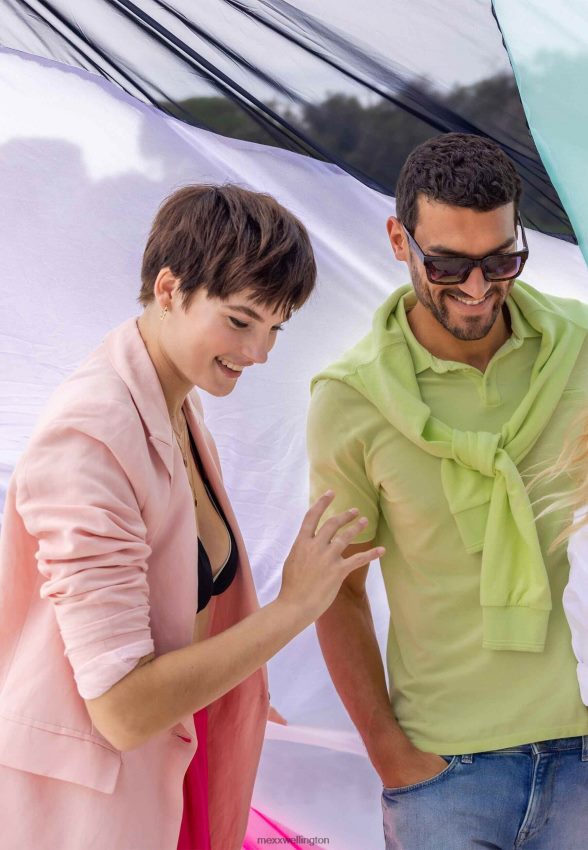 Women Mexx Pink Linen Single Breasted Blazer 2B480T48