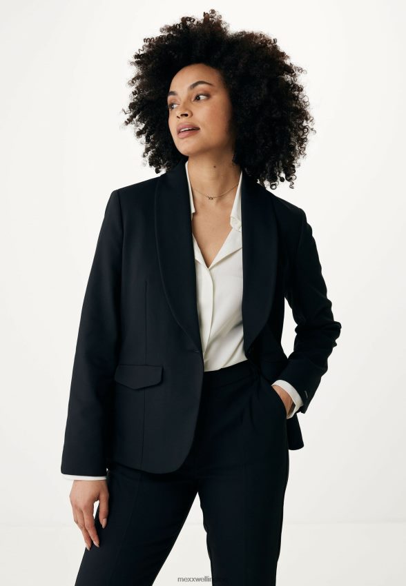 Women Mexx Schwarz Blazer Black 2B480T102