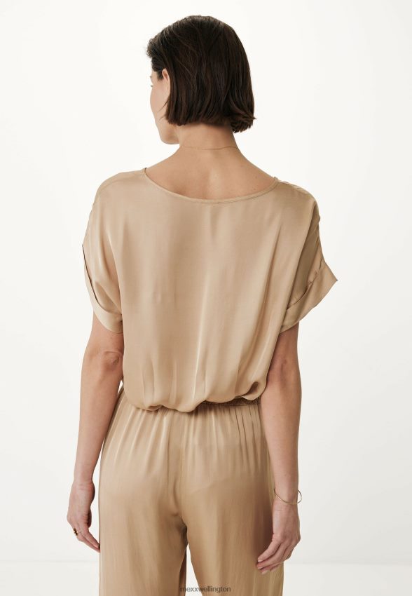 Women Mexx Beige Satin Blouse Sand 2B480T34