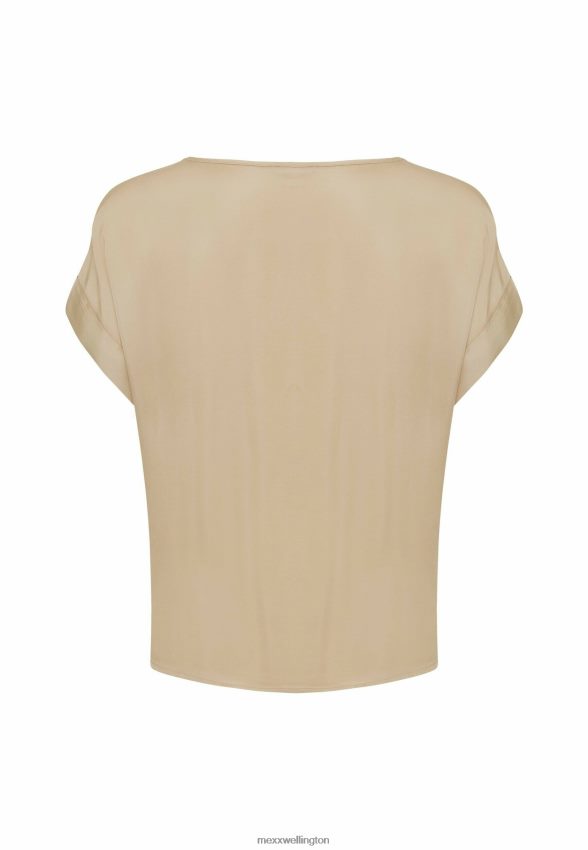 Women Mexx Beige Satin Blouse Sand 2B480T34
