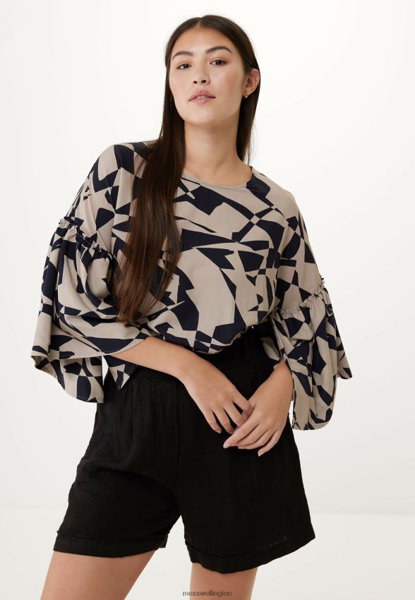 Women Mexx Beige Short Sleeve Blouse 2B480T55