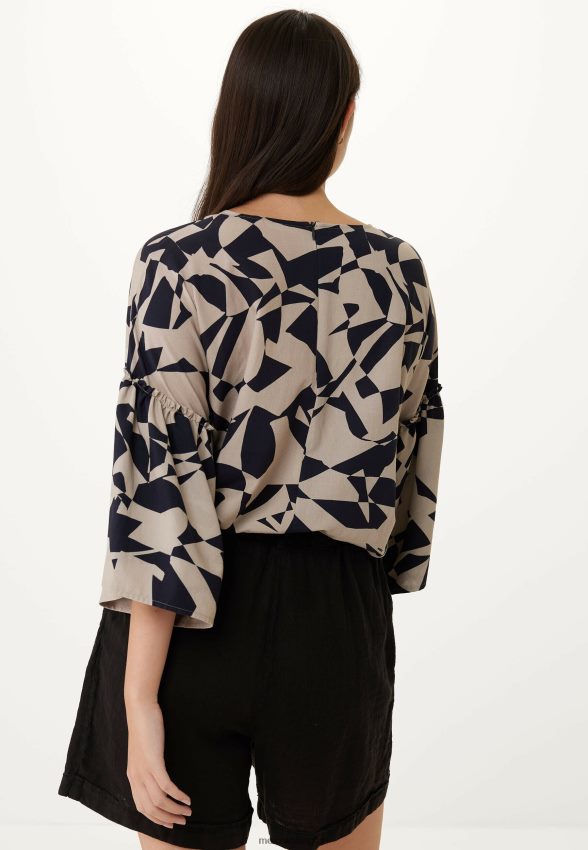 Women Mexx Beige Short Sleeve Blouse 2B480T55