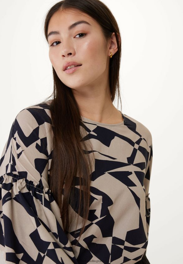 Women Mexx Beige Short Sleeve Blouse 2B480T55