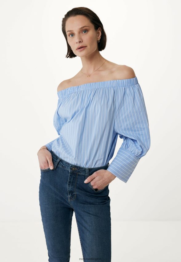 Women Mexx Blue Off Shoulder Blouse 2B480T96