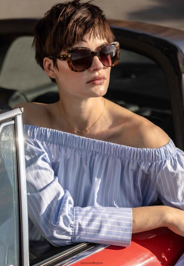 Women Mexx Blue Off Shoulder Blouse 2B480T96