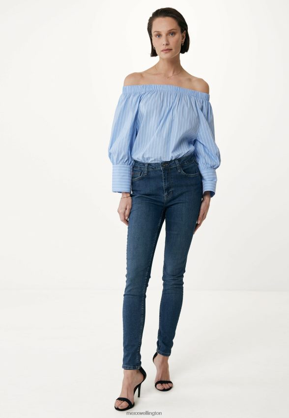 Women Mexx Blue Off Shoulder Blouse 2B480T96