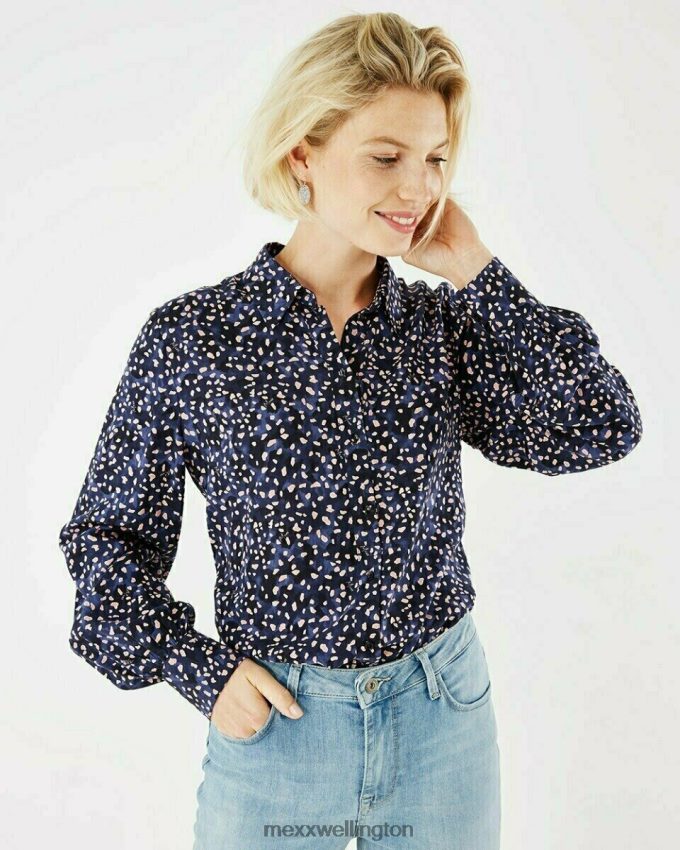 Women Mexx Blue Printed Blouse Navy 2B480T175