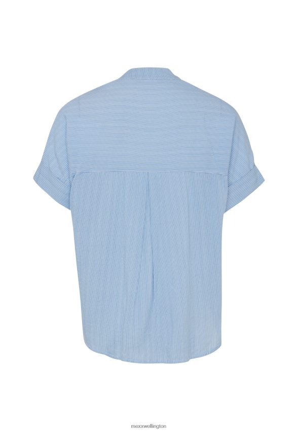 Women Mexx Blue Short Sleeve Blouse Baby 2B480T127
