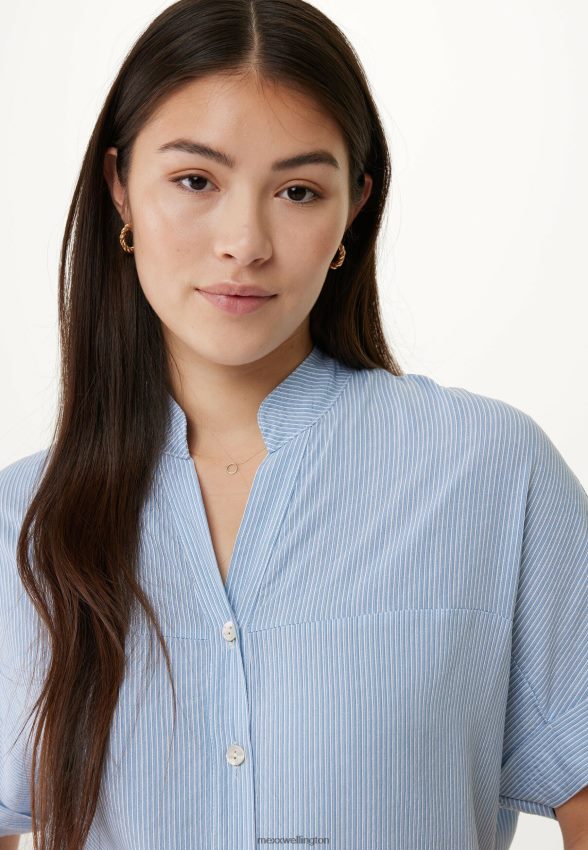 Women Mexx Blue Short Sleeve Blouse Baby 2B480T127