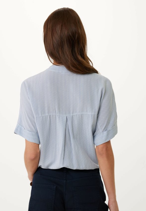 Women Mexx Blue Short Sleeve Blouse Baby 2B480T127