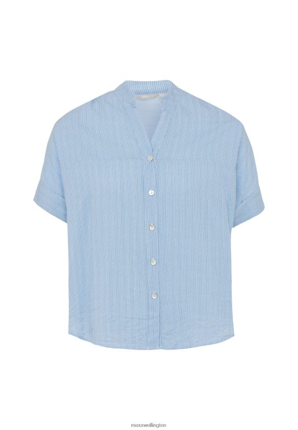 Women Mexx Blue Short Sleeve Blouse Baby 2B480T127