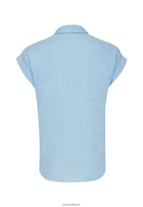 Women Mexx Blue Short Sleeve Blouse Light 2B480T33