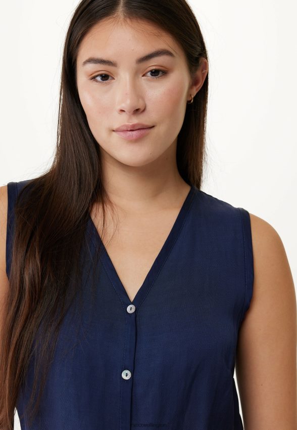 Women Mexx Blue Sleeveless Blouse Navy 2B480T131