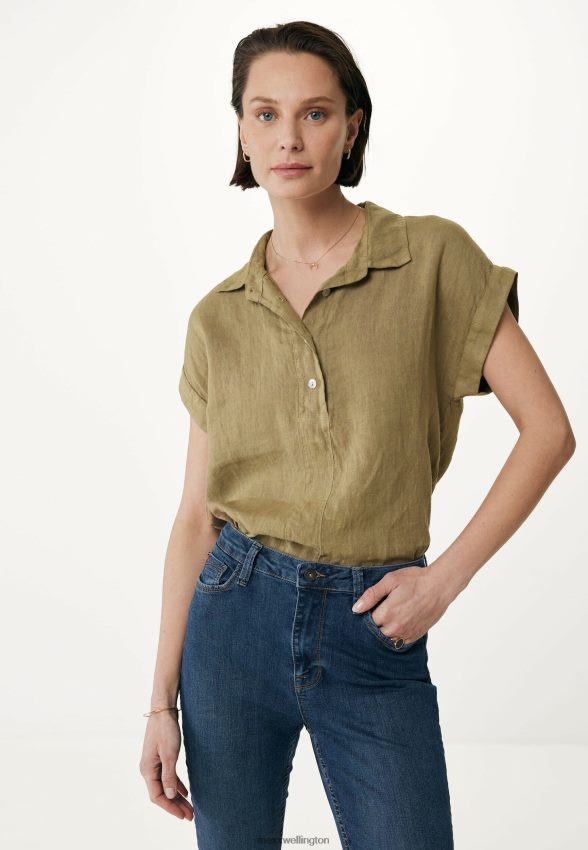 Women Mexx Brown Short sleeve blouse Sand 2B480T32