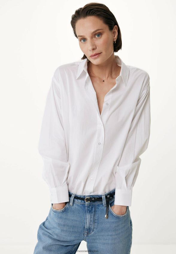 Women Mexx Cotton Oversized Blouse Off White 2B480T90