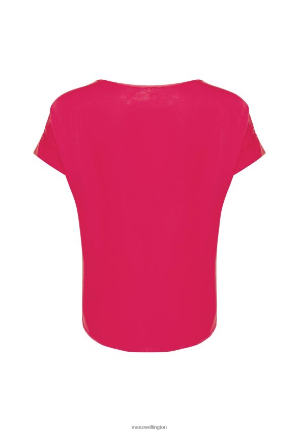 Women Mexx Pink Satin Blouse Hot 2B480T17