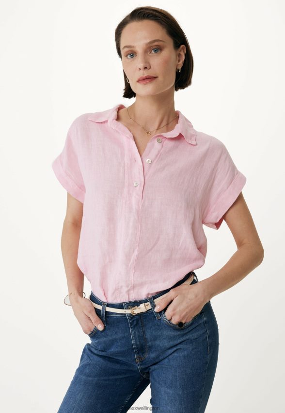Women Mexx Pink Short Sleeve Blouse Bright 2B480T36