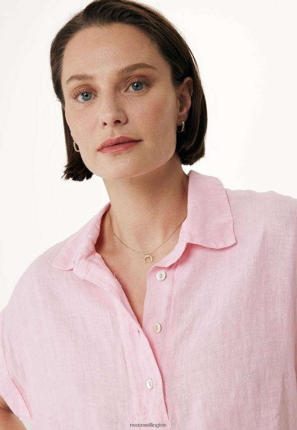 Women Mexx Pink Short Sleeve Blouse Bright 2B480T36