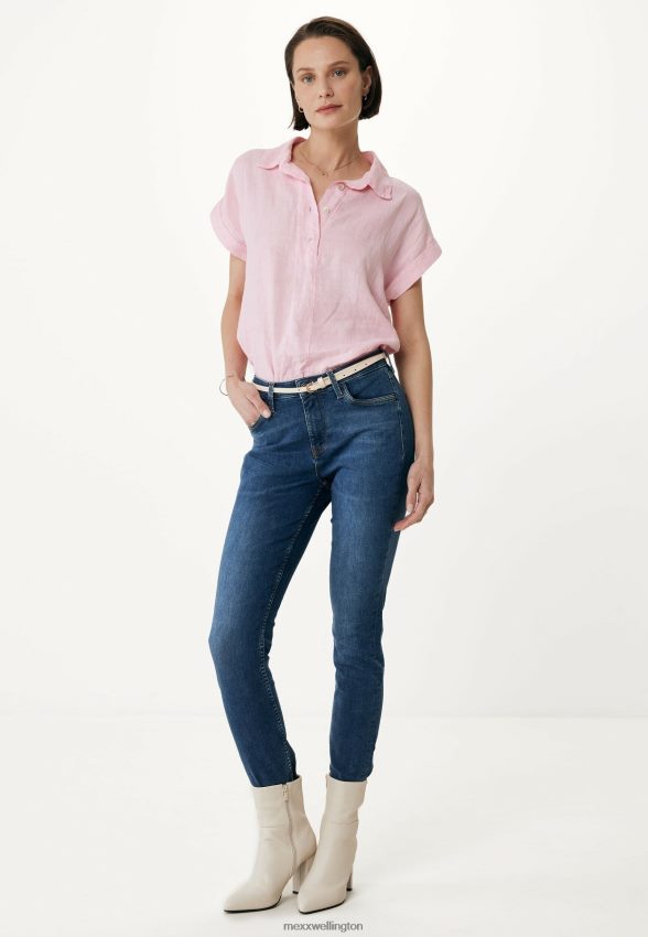 Women Mexx Pink Short Sleeve Blouse Bright 2B480T36