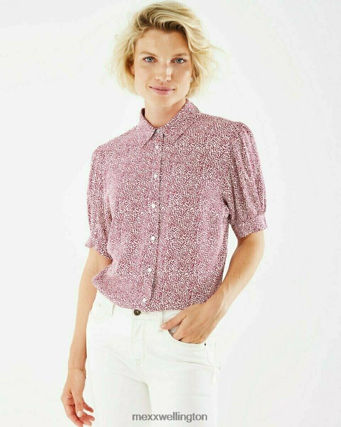 Women Mexx Pink Short Sleeve Blouse Fuchsia 2B480T185