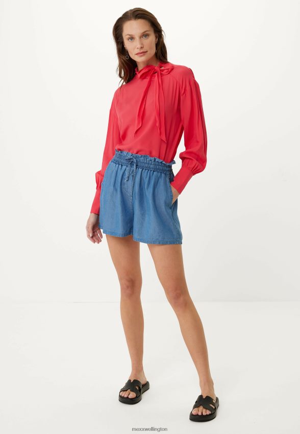 Women Mexx Red Long Sleeve Bowtie Blouse 2B480T129