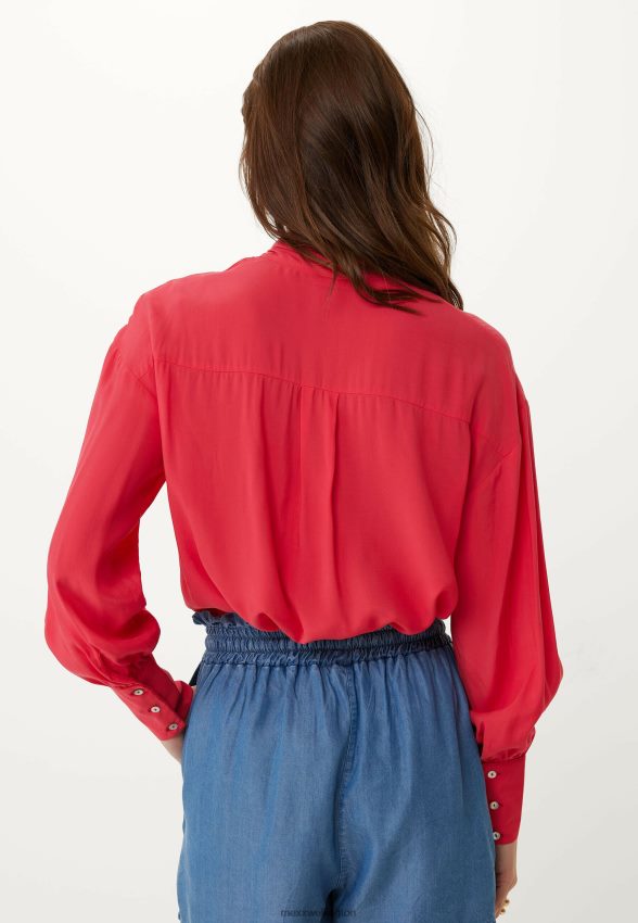 Women Mexx Red Long Sleeve Bowtie Blouse 2B480T129