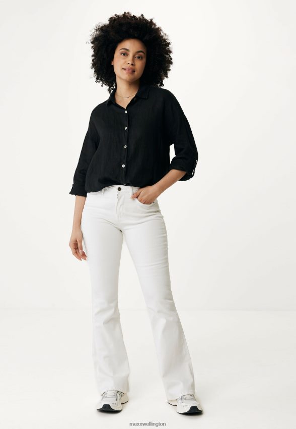 Women Mexx Schwarz Button Through Blouse Black 2B480T117