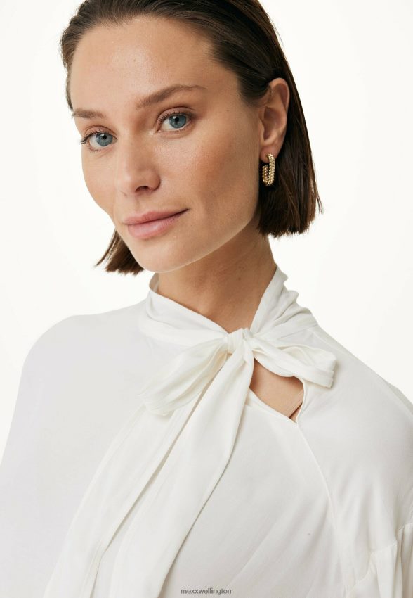 Women Mexx White Bowtie Blouse Off 2B480T68