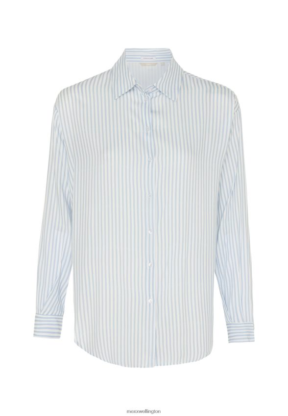 Women Mexx White Long Sleeve Striped Blouse 2B480T128