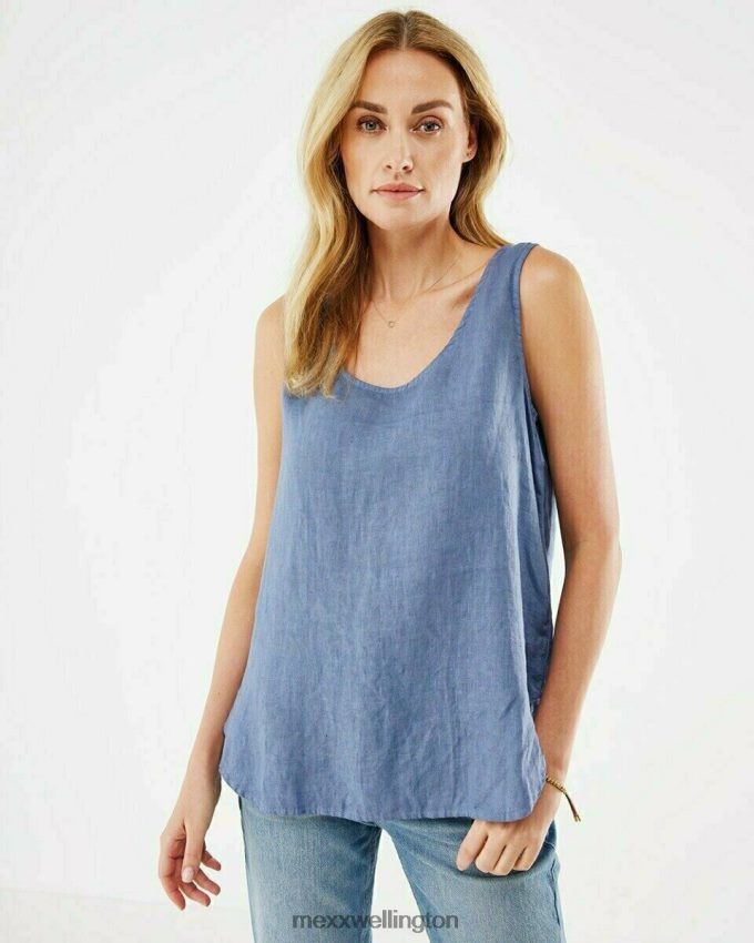 Women Mexx Blue Linen Top 2B480T218
