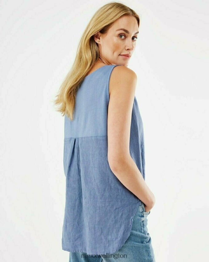 Women Mexx Blue Linen Top 2B480T218