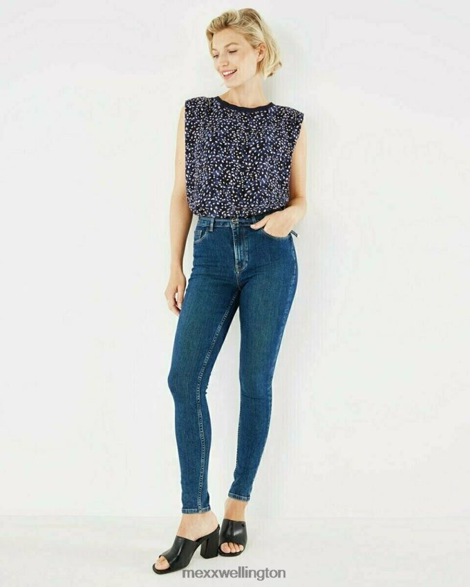 Women Mexx Blue Top Print Navy 2B480T165