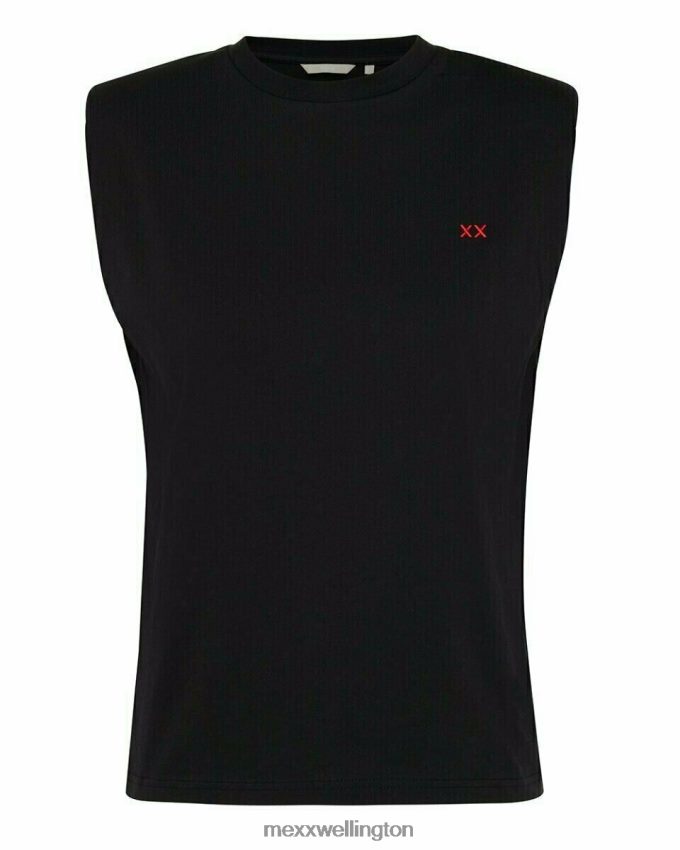 Women Mexx Schwarz Top Shoulderpad Black 2B480T211