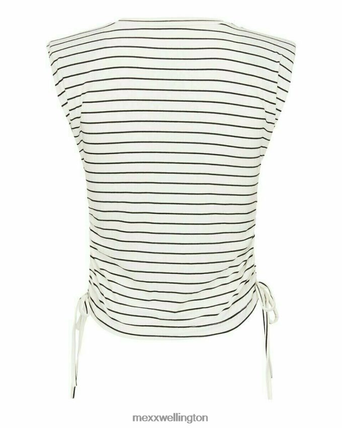 Women Mexx White Striped Top Blue 2B480T188