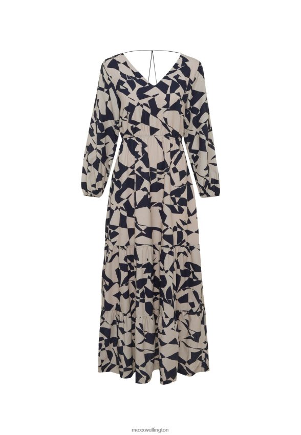 Women Mexx Beige Long Sleeve V-neck Dress 2B480T65