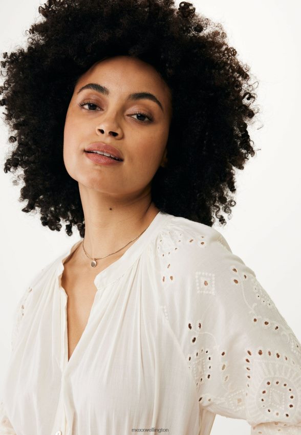 Women Mexx Beige Maxi Dress Broidery Off White 2B480T22