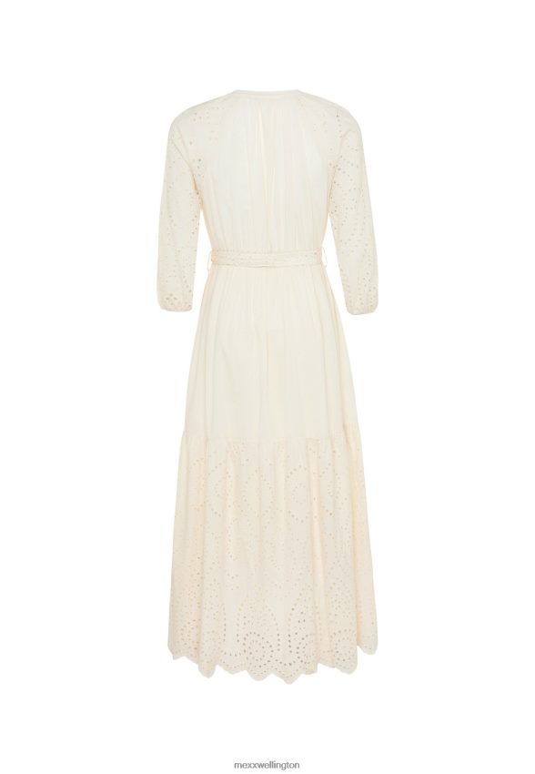 Women Mexx Beige Maxi Dress Broidery Off White 2B480T22