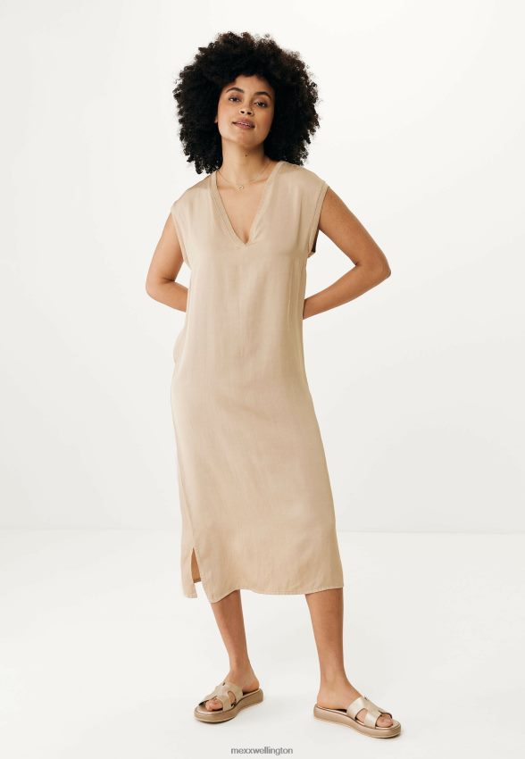Women Mexx Beige Sleeveless V-neck Dress Sand 2B480T9