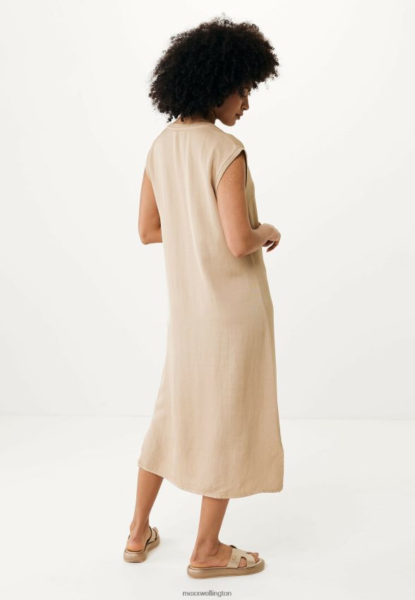 Women Mexx Beige Sleeveless V-neck Dress Sand 2B480T9