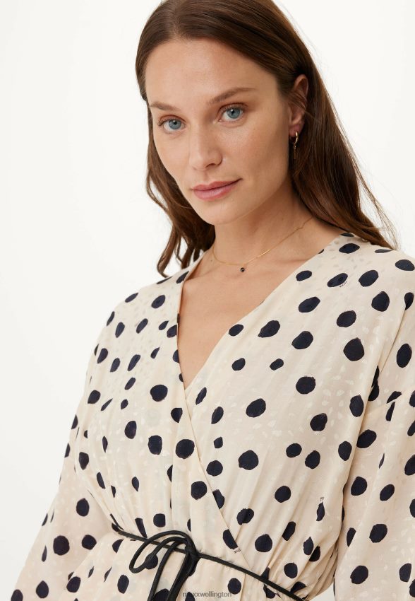 Women Mexx Beige Wrap Dress Print Light Sand 2B480T1
