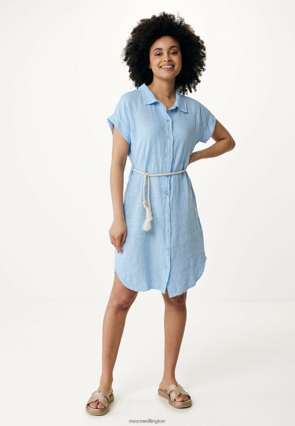 Women Mexx Blue Button Through Kaftan Dress Baby 2B480T115