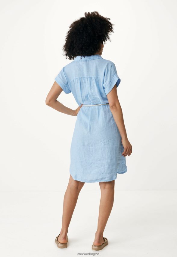 Women Mexx Blue Button Through Kaftan Dress Baby 2B480T115