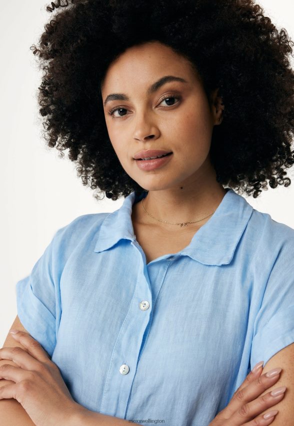 Women Mexx Blue Button Through Kaftan Dress Baby 2B480T115