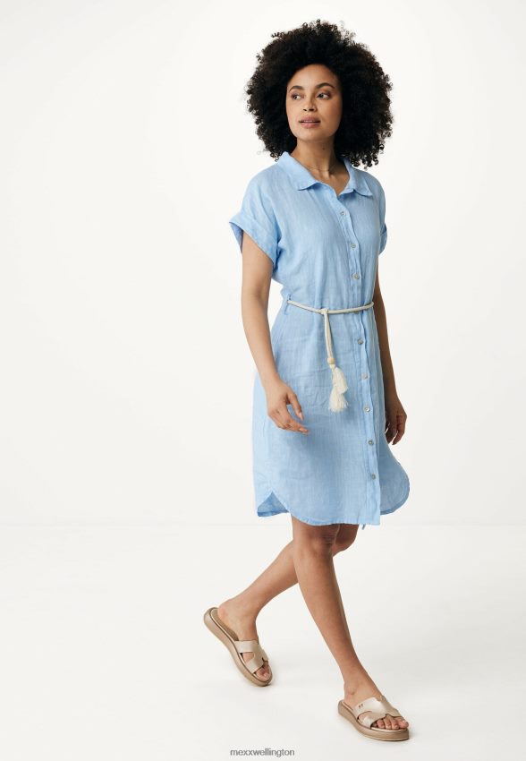 Women Mexx Blue Button Through Kaftan Dress Baby 2B480T115