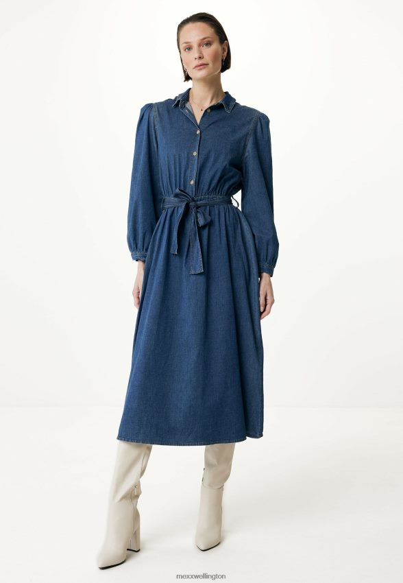 Women Mexx Blue Flared T-shirt Dress Denim 2B480T93