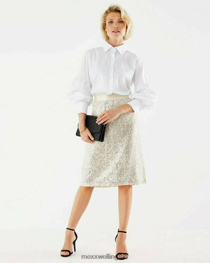 Women Mexx Gold Sequins Skirt 2B480T195