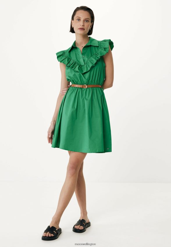 Women Mexx Green Ruffle Dress 2B480T58