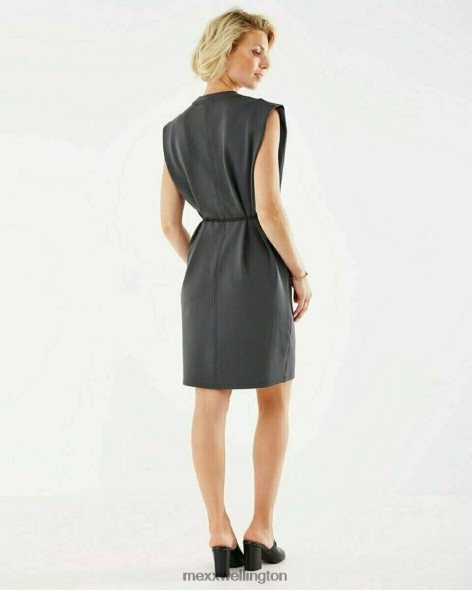 Women Mexx Grey Jersey Rib Dress Dark 2B480T168