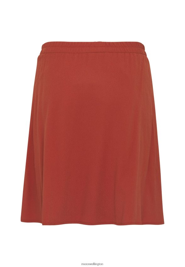 Women Mexx Orange Short Skirt Pleats Brick 2B480T79