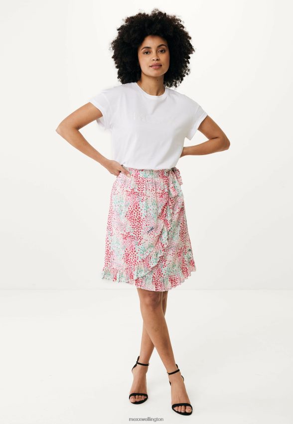 Women Mexx Pink Printed Wrap Skirt Aqua Green 2B480T24